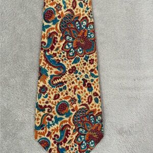 Vintage Zodiac Debonair Hand-Sewn 70’s Paisley Print Wide Silk Tie